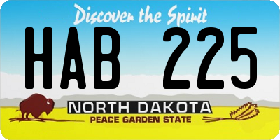 ND license plate HAB225