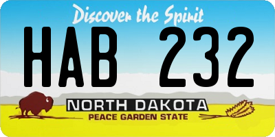 ND license plate HAB232