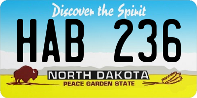 ND license plate HAB236