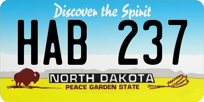 ND license plate HAB237