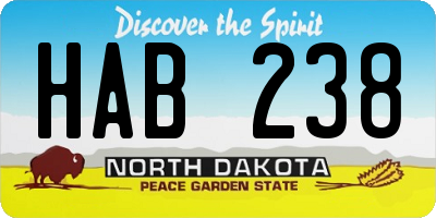 ND license plate HAB238