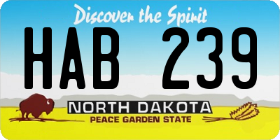 ND license plate HAB239