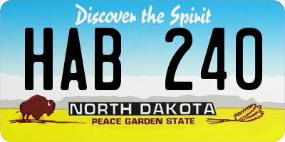 ND license plate HAB240