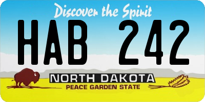 ND license plate HAB242