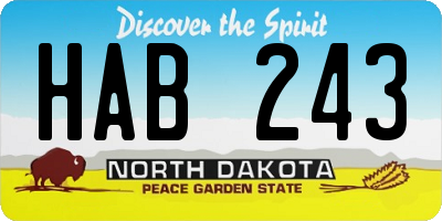 ND license plate HAB243