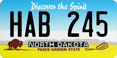 ND license plate HAB245