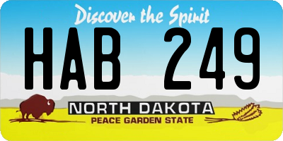 ND license plate HAB249