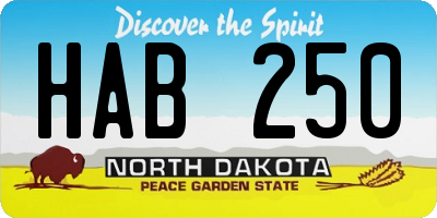 ND license plate HAB250