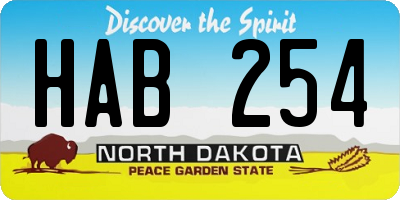 ND license plate HAB254