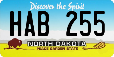 ND license plate HAB255