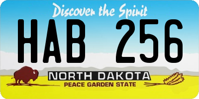 ND license plate HAB256