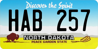 ND license plate HAB257