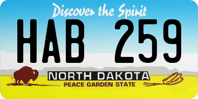 ND license plate HAB259