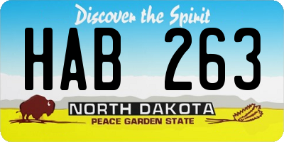 ND license plate HAB263