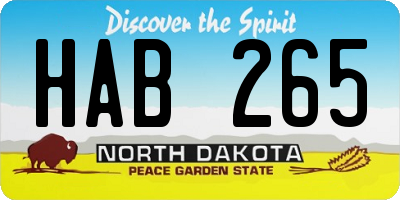 ND license plate HAB265