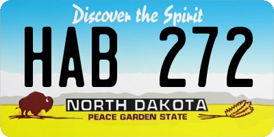 ND license plate HAB272