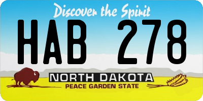 ND license plate HAB278