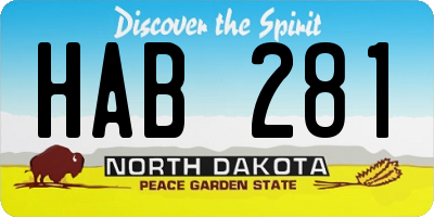 ND license plate HAB281