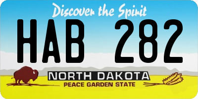 ND license plate HAB282