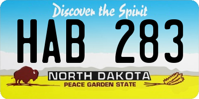 ND license plate HAB283