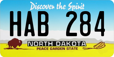 ND license plate HAB284