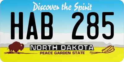 ND license plate HAB285