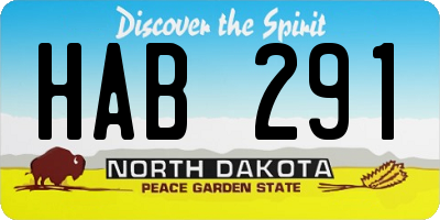 ND license plate HAB291