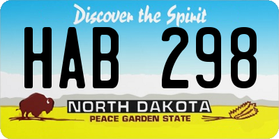 ND license plate HAB298