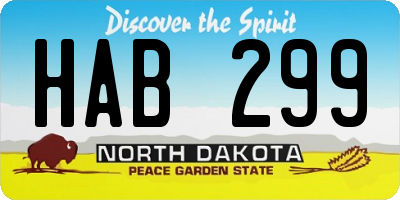 ND license plate HAB299