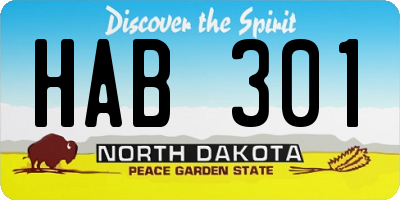 ND license plate HAB301