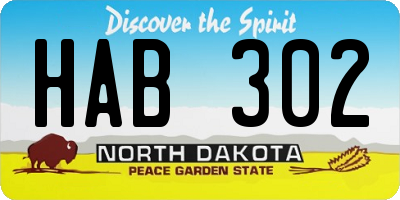 ND license plate HAB302