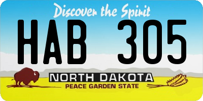 ND license plate HAB305