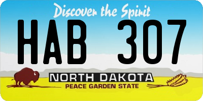 ND license plate HAB307