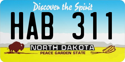 ND license plate HAB311