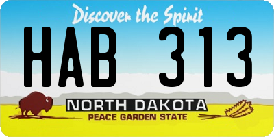 ND license plate HAB313