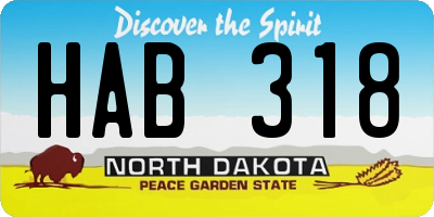 ND license plate HAB318