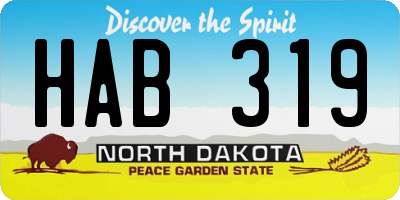 ND license plate HAB319