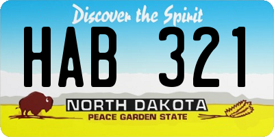 ND license plate HAB321