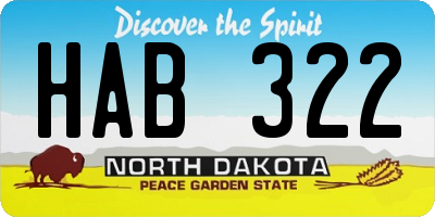 ND license plate HAB322