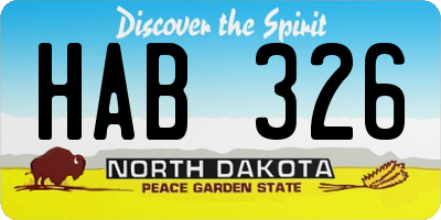 ND license plate HAB326