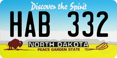 ND license plate HAB332