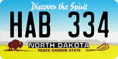 ND license plate HAB334