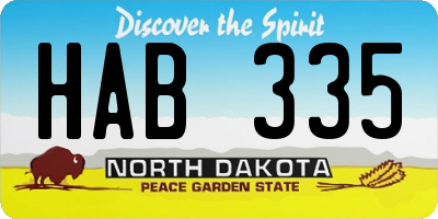 ND license plate HAB335