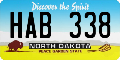 ND license plate HAB338