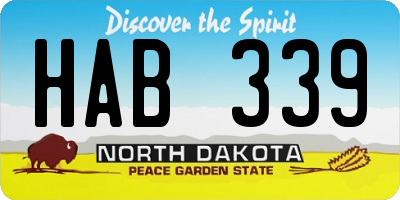 ND license plate HAB339