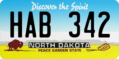 ND license plate HAB342