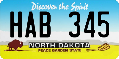 ND license plate HAB345