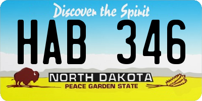 ND license plate HAB346