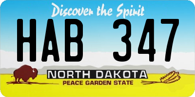 ND license plate HAB347