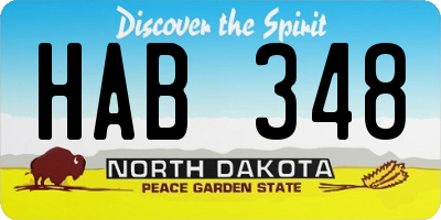 ND license plate HAB348
